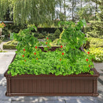 2 PCS 48" L x 48" W Raised Garden Bed Outdoor Rectangle Plant Box - Bestoutdor