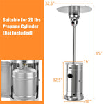 48000 BTU Stainless Steel Patio Heater with Simple Ignition System and Wheels