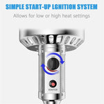 50,000 BTU Propane Patio Heater with Auto Shut-Off & Tip Protection, Commercial Outdoor Heater w/ Wheels & Drink Shelf for Backyard, Restaurant