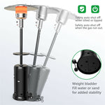 50,000 BTU Propane Patio Heater with Auto Shut-Off & Tip Protection, Commercial Outdoor Heater w/ Wheels & Drink Shelf for Backyard, Restaurant