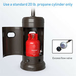 50,000 BTU Propane Patio Heater with Auto Shut-Off & Tip Protection, Commercial Outdoor Heater w/ Wheels & Drink Shelf for Backyard, Restaurant