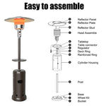 50,000 BTU Propane Patio Heater with Auto Shut-Off & Tip Protection, Commercial Outdoor Heater w/ Wheels & Drink Shelf for Backyard, Restaurant
