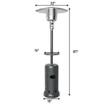 50,000 BTU Propane Patio Heater with Auto Shut-Off & Tip Protection, Commercial Outdoor Heater w/ Wheels & Drink Shelf for Backyard, Restaurant