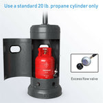 50,000 BTU Propane Patio Heater with Auto Shut-Off & Tip Protection, Commercial Outdoor Heater w/ Wheels & Drink Shelf for Backyard, Restaurant