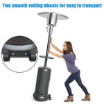 50,000 BTU Propane Patio Heater with Auto Shut-Off & Tip Protection, Commercial Outdoor Heater w/ Wheels & Drink Shelf for Backyard, Restaurant
