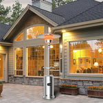 50,000 BTU Propane Patio Heater with Auto Shut-Off & Tip Protection, Commercial Outdoor Heater w/ Wheels & Drink Shelf for Backyard, Restaurant