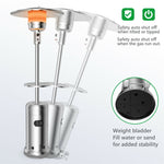 50,000 BTU Propane Patio Heater with Auto Shut-Off & Tip Protection, Commercial Outdoor Heater w/ Wheels & Drink Shelf for Backyard, Restaurant