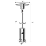 50,000 BTU Propane Patio Heater with Auto Shut-Off & Tip Protection, Commercial Outdoor Heater w/ Wheels & Drink Shelf for Backyard, Restaurant