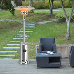 48000 BTU Propane Patio Heater Standing Outdoor Heater with Shelf Tabletop & Wheels