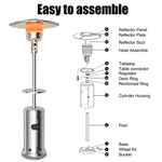 50,000 BTU Propane Patio Heater with Auto Shut-Off & Tip Protection, Commercial Outdoor Heater w/ Wheels & Drink Shelf for Backyard, Restaurant