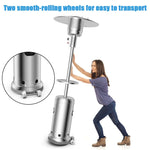 50,000 BTU Propane Patio Heater with Auto Shut-Off & Tip Protection, Commercial Outdoor Heater w/ Wheels & Drink Shelf for Backyard, Restaurant