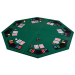 48" Folding Octagon Poker Table Top with Cup Holders and Carrying Case for Game