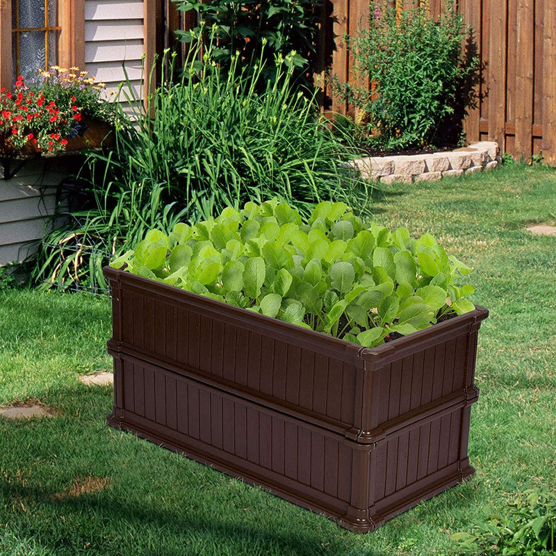 48" L x 24" W Raised Garden Bed Outdoor Rectangle Plant Box