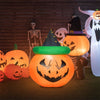 4 Ft LED Bulb Inflatable Pumpkin Blow-up Halloween Decoration with Witch Hat Smiling Face