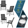Set of 4 Patio Folding Chairs Steel Sling Dining Chairs for Lawn Garden Camping
