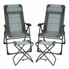 4 Pcs Folding Patio Chair Footstools Set Reclining Outdoor Chair with 7-Position Adjustable Backrest Headrest Mesh Bag