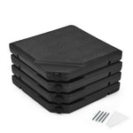 4 Piece Cantilever Offset Umbrella Base Weight, 195lbs Sand-Water Filled Umbrella Weight Plate for Poolside, Backyard, Garden