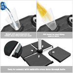 4 Piece Cantilever Offset Umbrella Base Weight, 195lbs Sand-Water Filled Umbrella Weight Plate for Poolside, Backyard, Garden