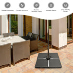 4 Piece Cantilever Offset Umbrella Base Weight, 195lbs Sand-Water Filled Umbrella Weight Plate for Poolside, Backyard, Garden