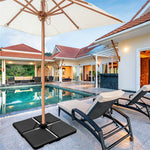 4 Piece Cantilever Offset Umbrella Base Weight, 195lbs Sand-Water Filled Umbrella Weight Plate for Poolside, Backyard, Garden