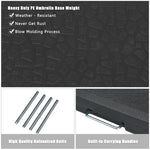 4 Piece Cantilever Offset Umbrella Base Weight, 195lbs Sand-Water Filled Umbrella Weight Plate for Poolside, Backyard, Garden