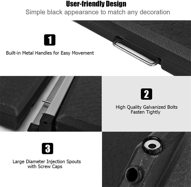 4 Piece Cantilever Offset Umbrella Base Weight, 195lbs Sand-Water Filled Umbrella Weight Plate for Poolside, Backyard, Garden