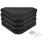 4 Piece Cantilever Offset Umbrella Base Weight, 195lbs Sand-Water Filled Umbrella Weight Plate for Poolside, Backyard, Garden