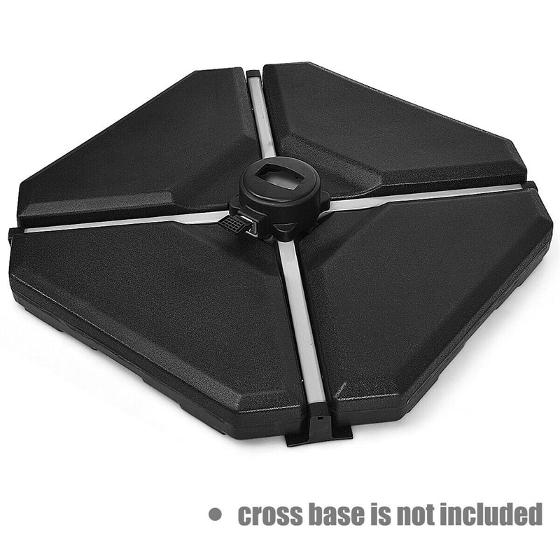 4 Piece Cantilever Offset Umbrella Base Weight, 195lbs Sand-Water Filled Umbrella Weight Plate for Poolside, Backyard, Garden
