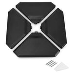 4 Piece Cantilever Offset Umbrella Base Weight, 195lbs Sand-Water Filled Umbrella Weight Plate for Poolside, Backyard, Garden