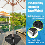 4 Piece Cantilever Offset Umbrella Base Weight, 195lbs Sand-Water Filled Umbrella Weight Plate for Poolside, Backyard, Garden