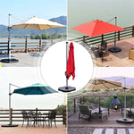 4 Piece Cantilever Offset Umbrella Base Weight, 195lbs Sand-Water Filled Umbrella Weight Plate for Poolside, Backyard, Garden
