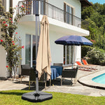 4 Piece Cantilever Offset Umbrella Base Weight, 195lbs Sand-Water Filled Umbrella Weight Plate for Poolside, Backyard, Garden