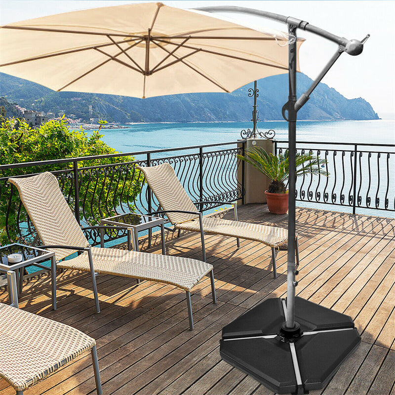 4 Piece Cantilever Offset Patio Umbrella Base Weight Filled Water Sand Umbrella Weight Stand