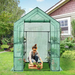 4 Tier 8 Shelves Portable Walk-in Plant Greenhouse with Observation Windows