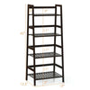 4 Tier Multifunctional Bamboo Ladder Shelf Plant Display Rack - Bestoutdor