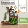 4 Tier Wood Plant Stand Flower Pot Holder with Windmill