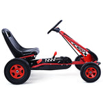 Kids Ride On Pedal Go Kart 4 Wheel Pedal Kart Off-Road Go Kart Racer Car with Adjustable Seat