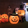 4' Halloween Inflatable Pumpkin Lantern with Witch Hat LED Light