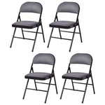 4-Pack Folding Chairs Fabric Upholstered Padded Seat Chairs Home Office Chairs with Metal Frame