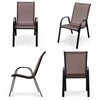 4 Pieces Patio Dining Chairs Stackable All Weather Heavy Duty Outdoor Chairs with Armrests for Poolside Deck Backyard