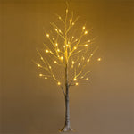 4ft PreLit White Birch Twig Christmas Trees with 48 Warm White LED Lights for Holiday Decorations