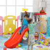 Toddler Indoor Slide 5-in-1 Kids Climber Slide Playset with Basketball Hoop Telescope Crawl Through Space & Climbing Stairs