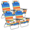 4 Pack Folding Backpack Beach Chairs 5-Position Adjustable Sling Camping Chairs with Head Pillows