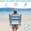 4 Pack Folding Backpack Beach Chairs 5-Position Adjustable Sling Camping Chairs with Head Pillows