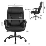 Big And Tall Office Chair 500lbs Wide Seat Faux Leather Ergonomic Massage Desk Chair High Back Adjustable Executive Computer Chair with Remote Control
