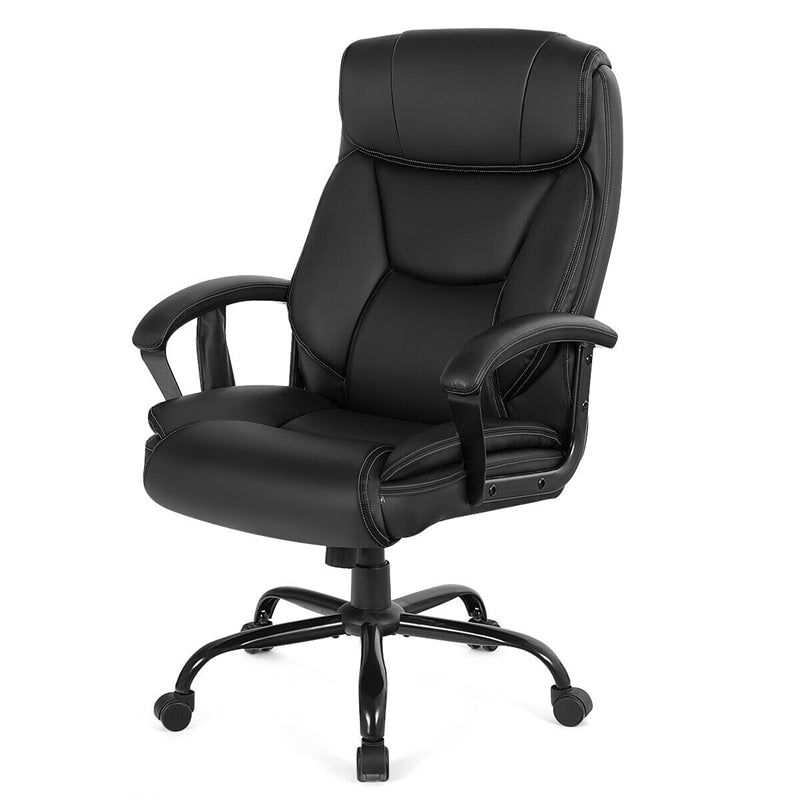 Big and Tall Office Chair 500lbs Cheap Desk Chair Ergonomic Computer Chair  High Back PU Executive Chair with Lumbar Support Headrest Swivel Chair for