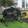 45 Gallon Outdoor Compost Tumbler Garden Waste Bin with Wheels - Bestoutdor