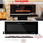 50 Inch Electric Fireplace Insert 5000 BTU Recessed Fireplace with Decorative Crystal & Dual Control