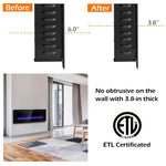 50" Recessed Electric Fireplace, Ultra-Thin Wall-Mounted Heater Insert with Remote Control, Touch Screen, Adjustable Flame Color, 8H Timer, 750W-1500W