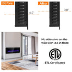50" Recessed Electric Fireplace Insert Ultra Thin In-Wall & Wall Mounted Fireplace Heater 5100 BTU with Remote Control, Timer, Adjustable Flame Color